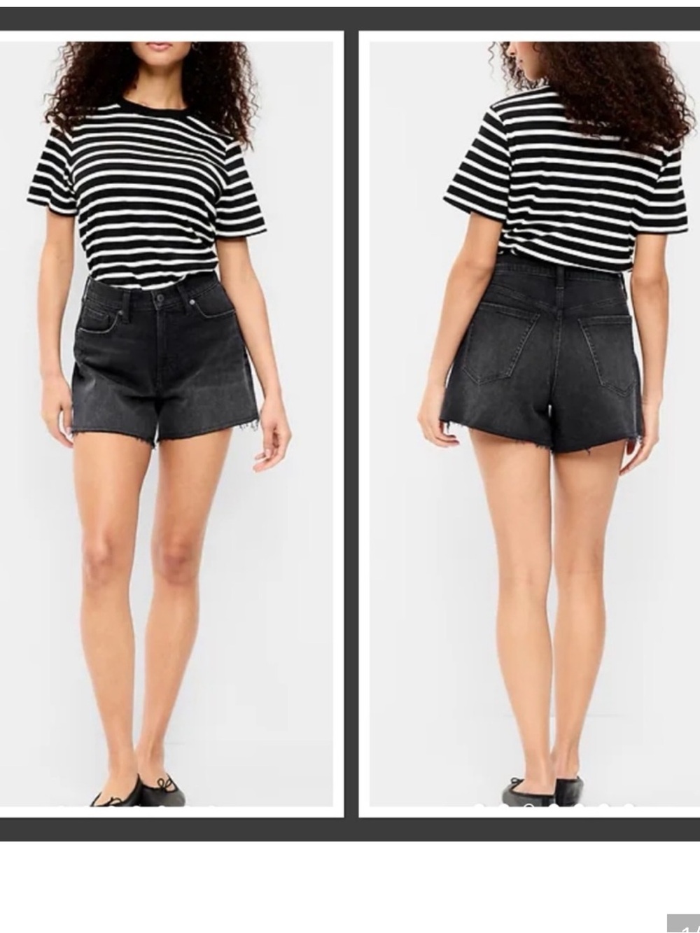 GAP High Waisted Black Denim Shorts 4” Inseam